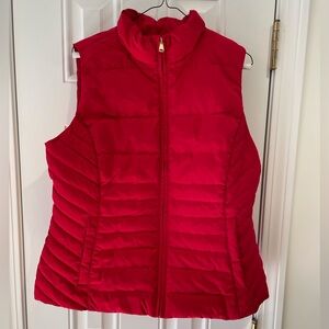 Talbots red down vest